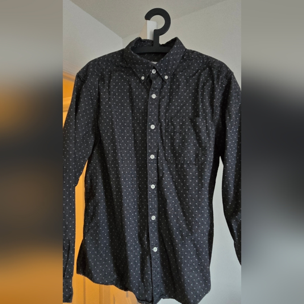 Ameican Eagle Men's Black Patterned Shirt